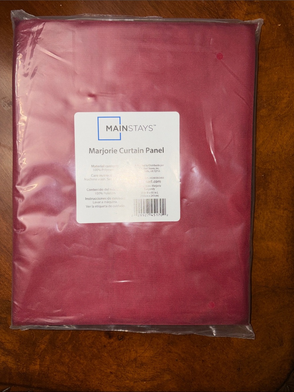 Mainstays Marjorie Curtain Panel - Berry Red